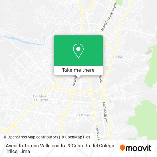 Avenida Tomas Valle cuadra 9  Costado del Colegio Trilce map