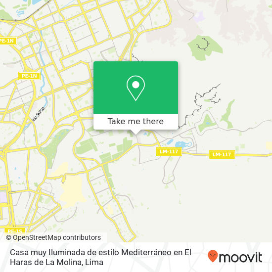 Mapa de Casa muy Iluminada de estilo Mediterráneo en El Haras de La Molina