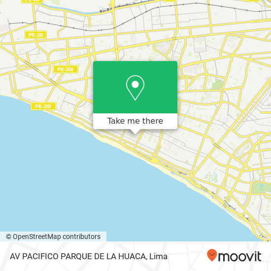 AV  PACIFICO PARQUE DE LA HUACA map