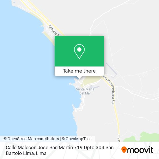 Calle Malecon Jose San Martin 719  Dpto   304  San Bartolo   Lima map