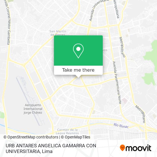 Mapa de URB  ANTARES ANGELICA GAMARRA CON UNIVERSITARIA