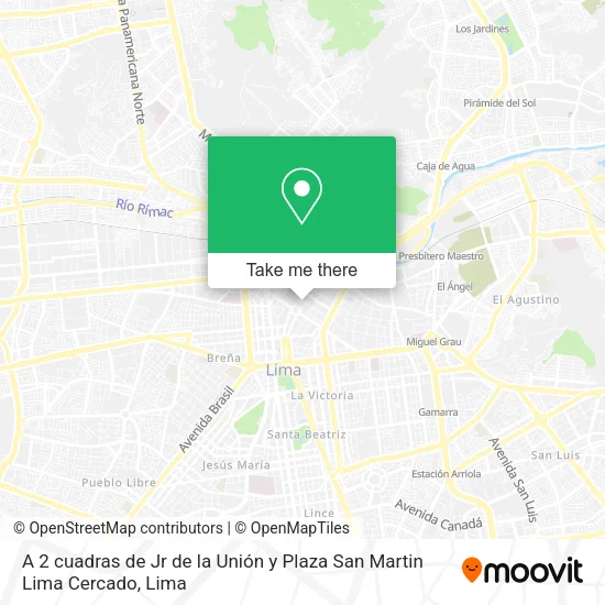 A 2 cuadras de Jr  de la Unión y Plaza San Martin  Lima Cercado map