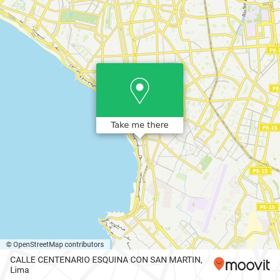 CALLE CENTENARIO ESQUINA CON SAN MARTIN map