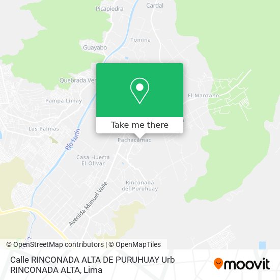 Calle RINCONADA ALTA DE PURUHUAY  Urb  RINCONADA ALTA map