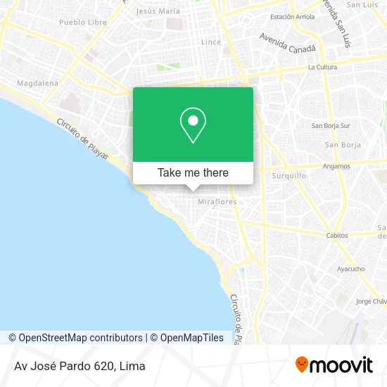 Mapa de Av  José Pardo 620