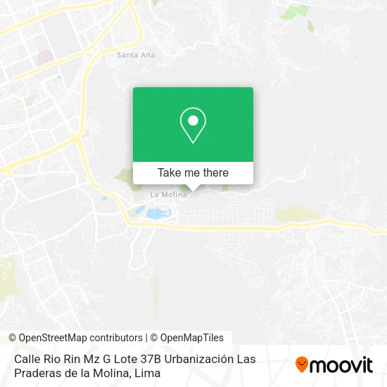 Mapa de Calle Rio  Rin  Mz  G  Lote  37B  Urbanización  Las Praderas  de la Molina