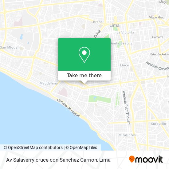 Av Salaverry cruce con Sanchez Carrion map