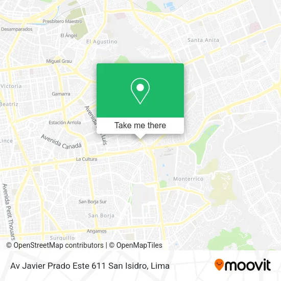 Mapa de Av Javier Prado Este 611  San Isidro