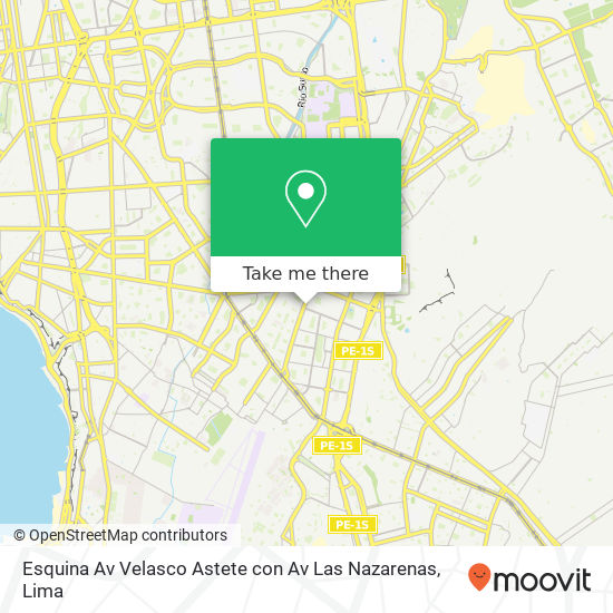 Esquina Av  Velasco Astete con Av  Las Nazarenas map