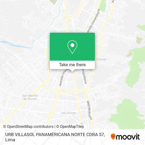 Mapa de URB  VILLASOL  PANAMERICANA NORTE CDRA 57