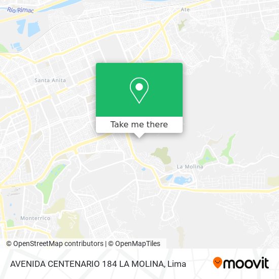 Mapa de AVENIDA CENTENARIO 184  LA MOLINA