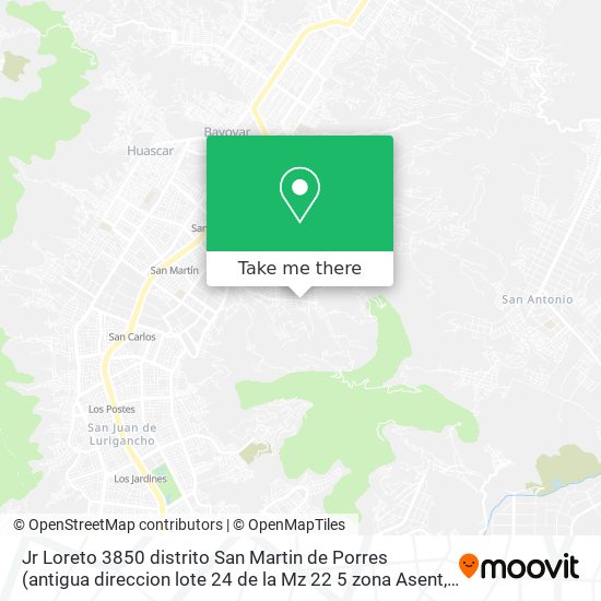 Jr Loreto 3850  distrito San Martin de Porres map