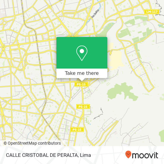 CALLE CRISTOBAL DE PERALTA map