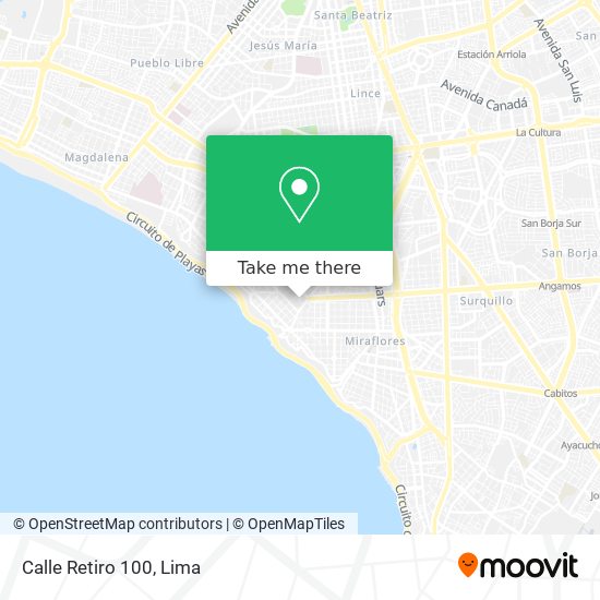 Calle Retiro 100 map