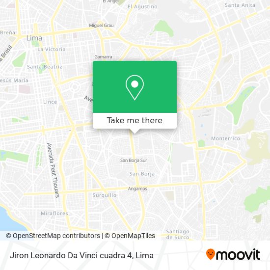 Jiron Leonardo Da Vinci cuadra 4 map
