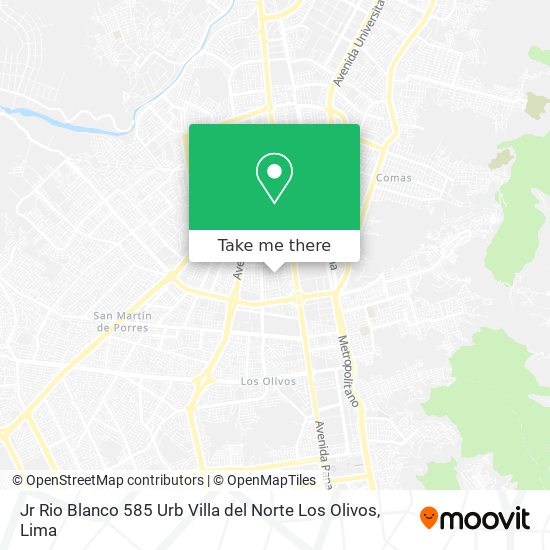 Mapa de Jr Rio Blanco 585 Urb Villa del Norte   Los Olivos