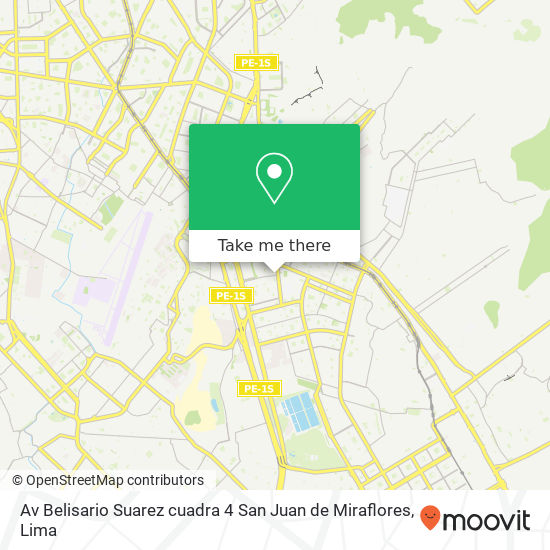 Av  Belisario Suarez cuadra 4 San Juan de Miraflores map