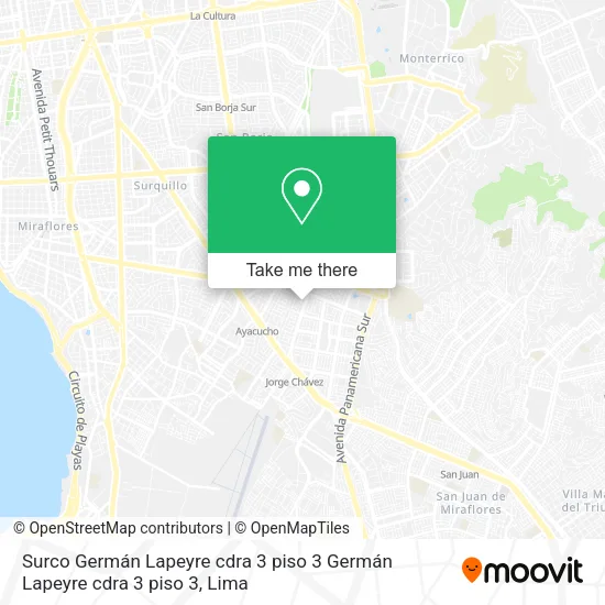 Mapa de Surco  Germán Lapeyre cdra  3 piso 3 Germán Lapeyre cdra  3 piso 3