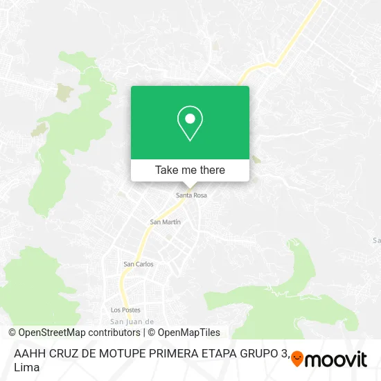 Mapa de AAHH CRUZ DE MOTUPE  PRIMERA ETAPA  GRUPO 3