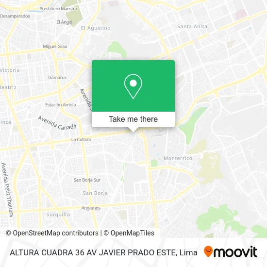Mapa de ALTURA CUADRA 36 AV  JAVIER PRADO ESTE