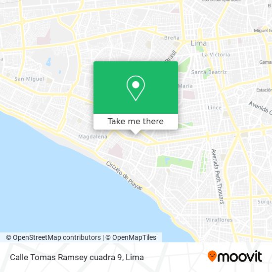 Calle Tomas Ramsey cuadra 9 map