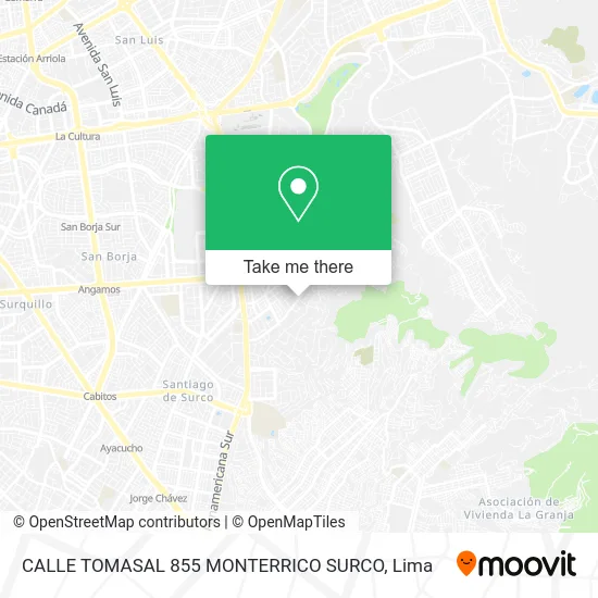 CALLE TOMASAL 855 MONTERRICO SURCO map