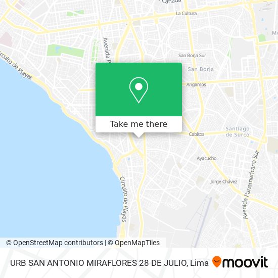 URB  SAN ANTONIO   MIRAFLORES 28 DE JULIO map