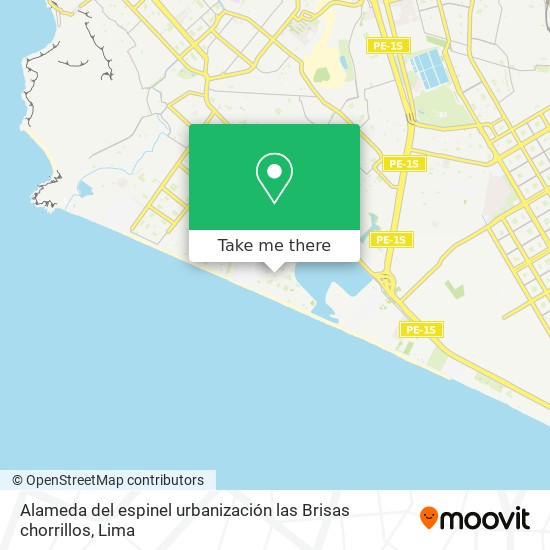 Mapa de Alameda del espinel  urbanización las Brisas  chorrillos