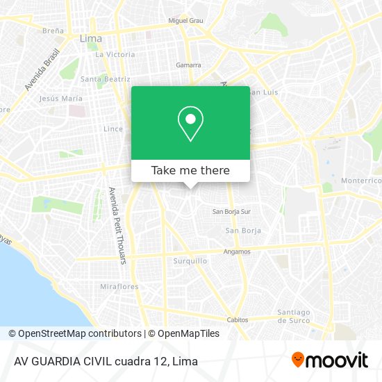 AV GUARDIA CIVIL cuadra 12 map