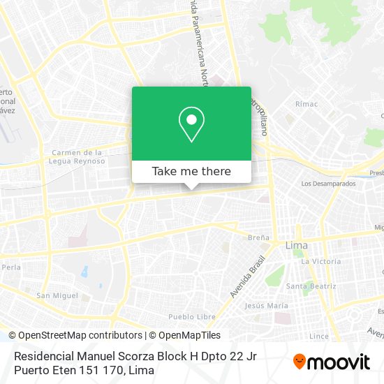 Residencial Manuel Scorza Block H   Dpto 22  Jr  Puerto Eten 151   170 map