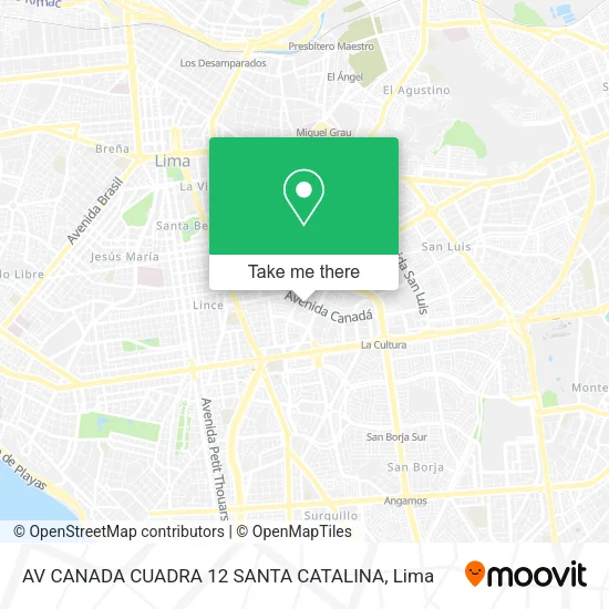 Mapa de AV  CANADA  CUADRA 12  SANTA CATALINA