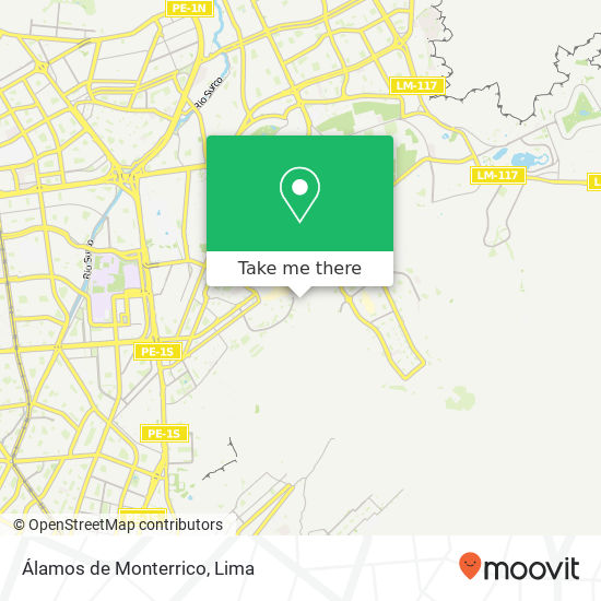 Álamos de Monterrico map