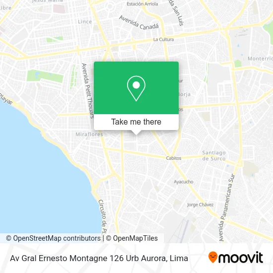 Av  Gral  Ernesto Montagne 126  Urb  Aurora map