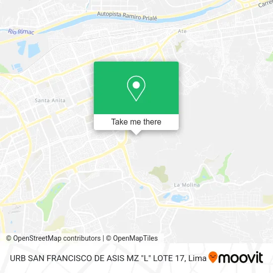 Mapa de URB  SAN FRANCISCO DE ASIS MZ  "L" LOTE 17