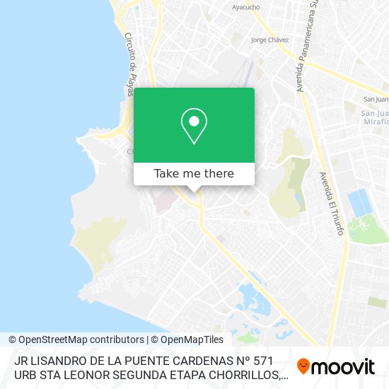 Mapa de JR  LISANDRO DE LA PUENTE CARDENAS Nº 571   URB  STA LEONOR SEGUNDA ETAPA  CHORRILLOS
