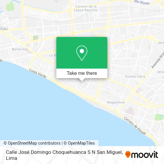Mapa de Calle José Domingo Choquehuanca S N  San Miguel