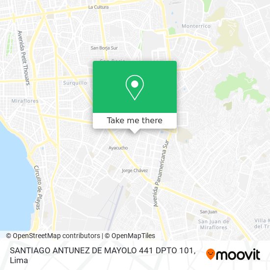 SANTIAGO ANTUNEZ DE MAYOLO 441 DPTO 101 map