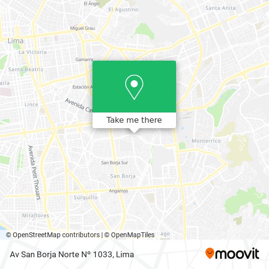 Av  San Borja Norte Nº 1033 map
