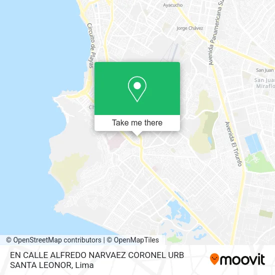 EN CALLE ALFREDO NARVAEZ CORONEL URB  SANTA LEONOR map