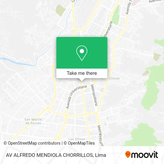 Mapa de AV  ALFREDO MENDIOLA  CHORRILLOS