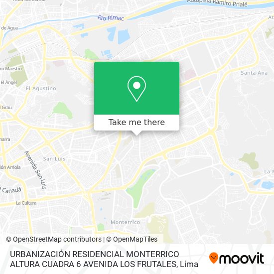 Mapa de URBANIZACIÓN RESIDENCIAL MONTERRICO ALTURA CUADRA 6 AVENIDA LOS FRUTALES