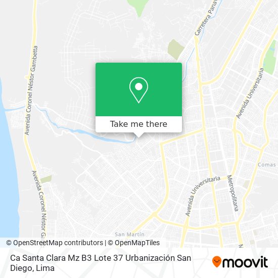 Mapa de Ca  Santa Clara Mz  B3 Lote 37 Urbanización San Diego