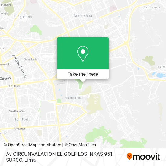 Mapa de Av  CIRCUNVALACION EL GOLF LOS INKAS 951  SURCO