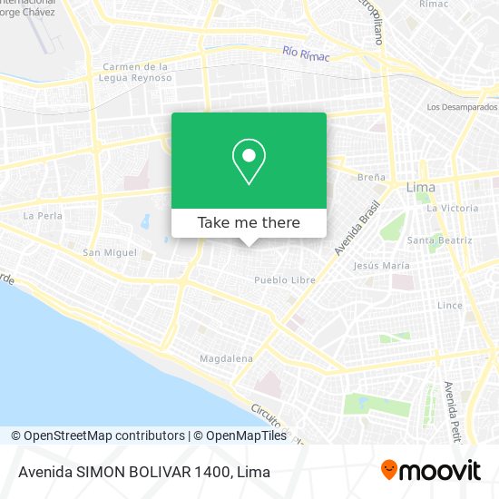 Avenida SIMON BOLIVAR 1400 map