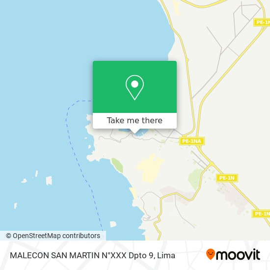 Mapa de MALECON SAN MARTIN N°XXX  Dpto  9