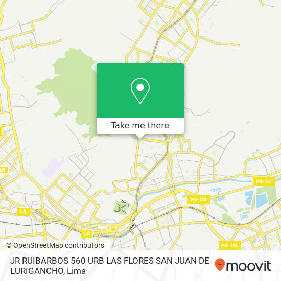 JR  RUIBARBOS 560 URB  LAS FLORES  SAN JUAN DE LURIGANCHO map