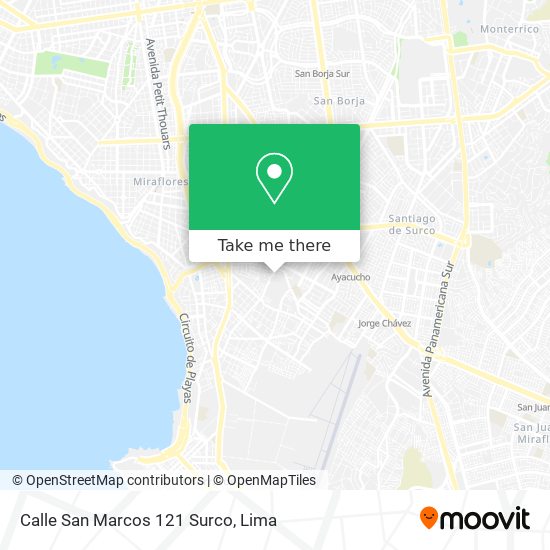 Calle San Marcos 121 Surco map