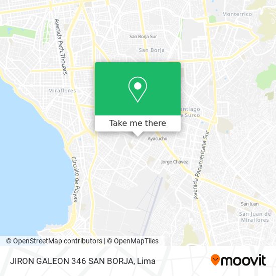 JIRON GALEON 346 SAN BORJA map