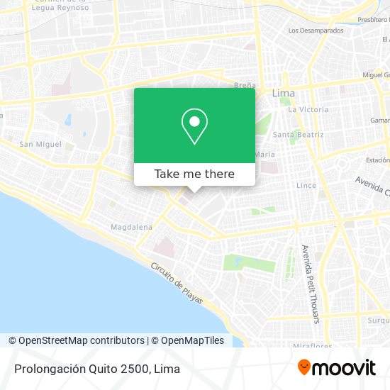 Prolongación Quito 2500 map