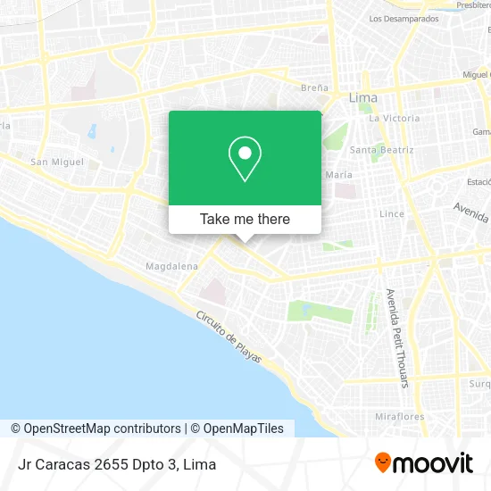 Mapa de Jr  Caracas 2655 Dpto 3